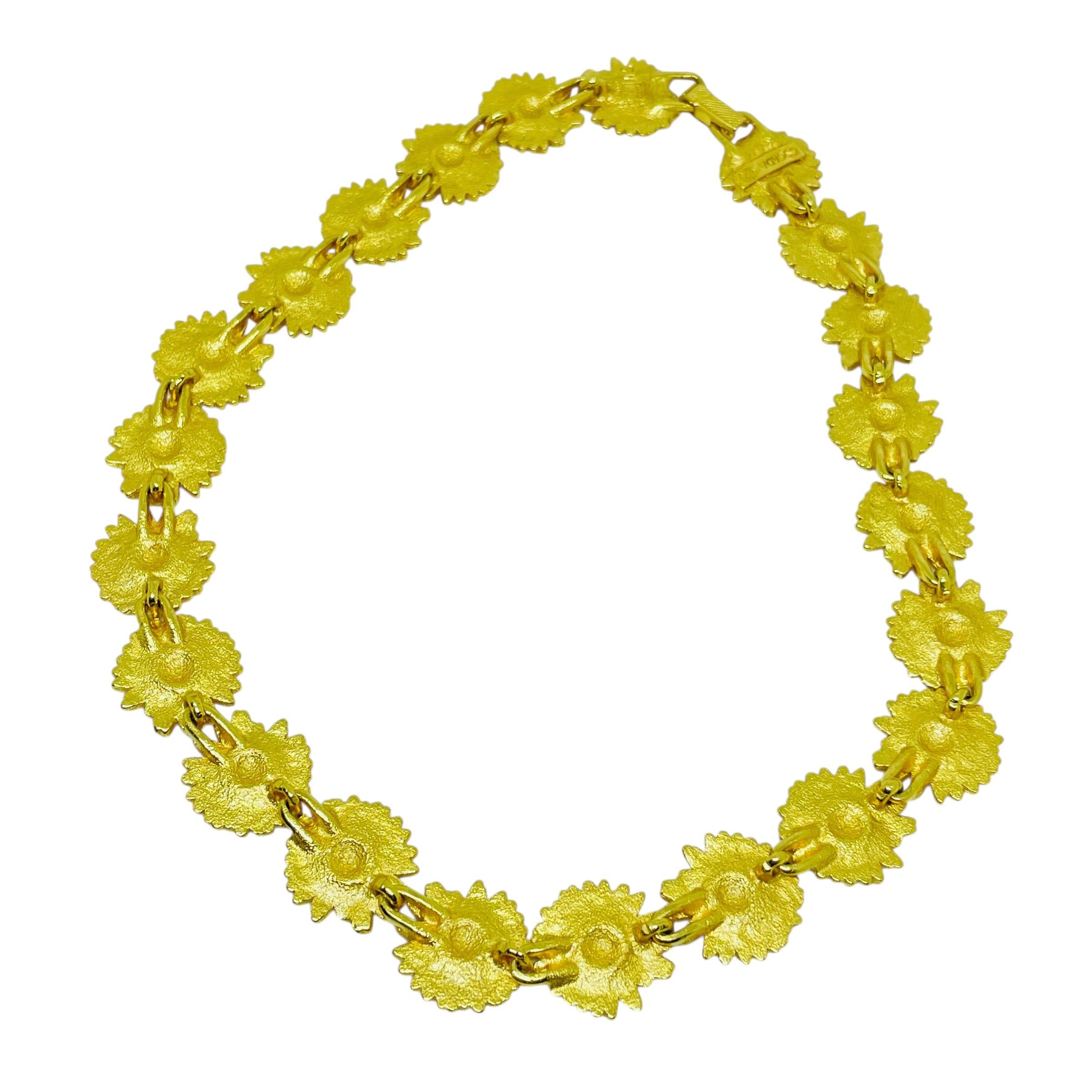 ESCADA Made in FRANCE signed vintage gold flowers designer
