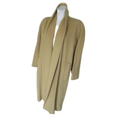Escada Margaretha Ley 1980s Vintage Yellow Wool Open Front Coat Unisex