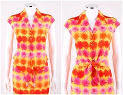 ESCADA Margaretha Ley c.1990's 2Pc Floral Tie Front Blouse Skirt Dress Set NWT