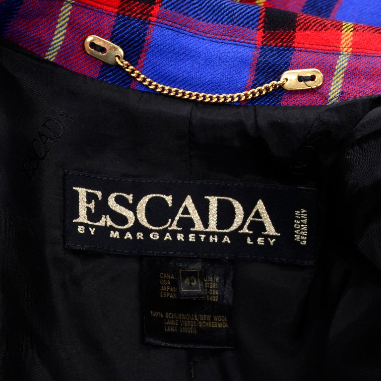 Veste En Laine Escada Margaretha Ley Vintage Années 90 - Taille 38 - Noir - Neuf Sans étiquettes