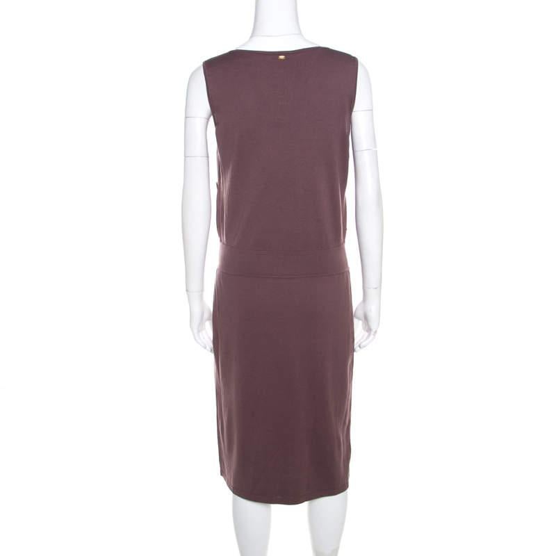 Black Escada Mauve Silk Cotton Iridescent Paillette Embellsihed Shawn Dress M