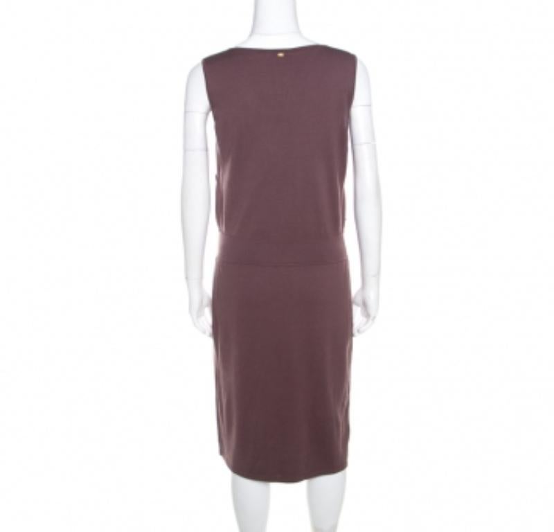 Donna Escada, abito Shawn in seta e cotone color malva con paillette iridescenti, M. I. in vendita