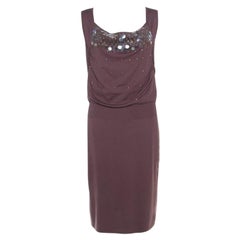 Escada, abito Shawn in seta e cotone color malva con paillette iridescenti, M. I.