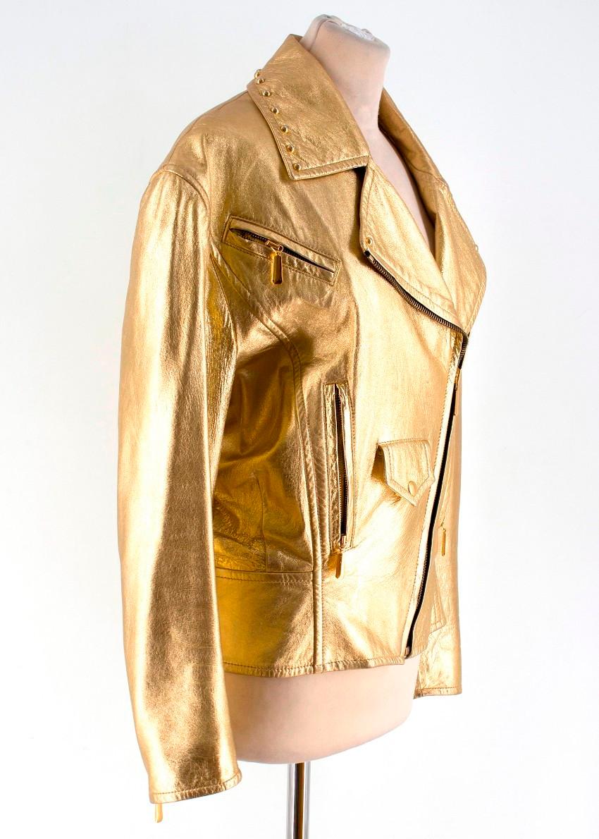 gold leather jacket