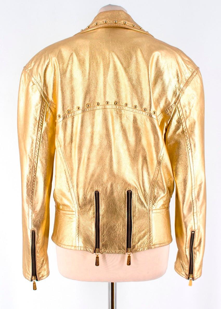gold leather coat