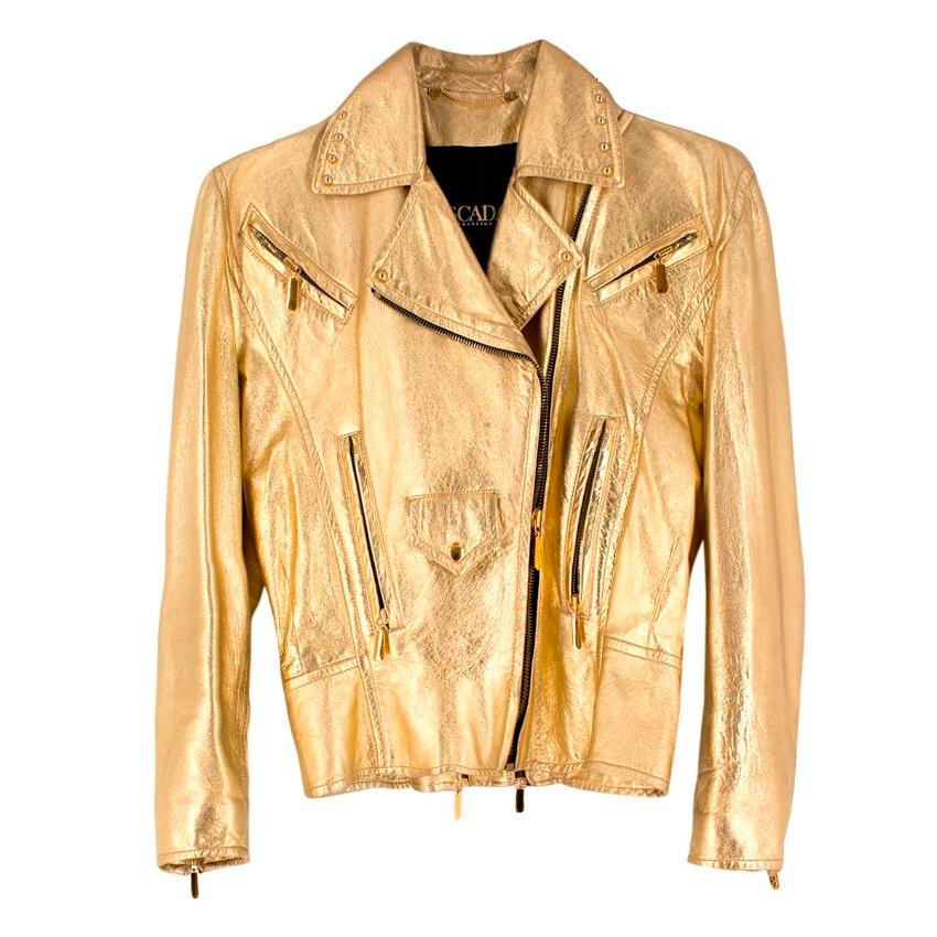 metallic gold leather jacket