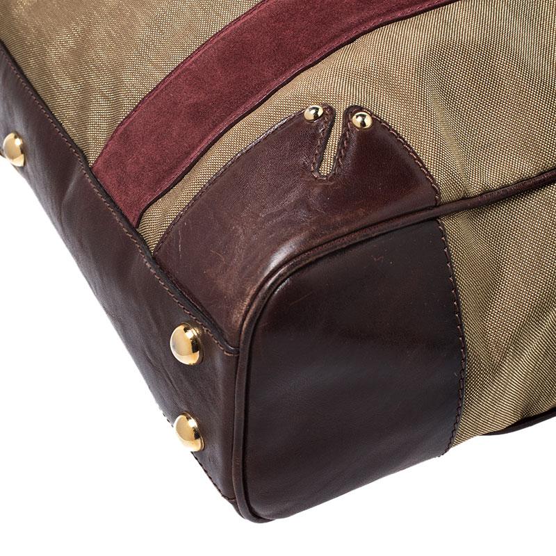 Escada Metallic Gold Nylon and Leather Buckle Flap Shoulder Bag 3