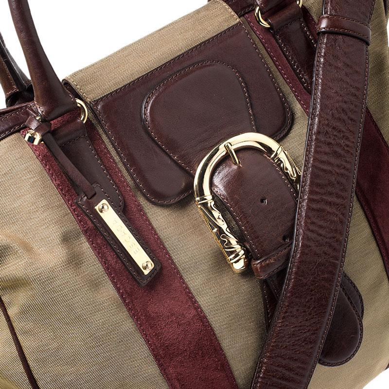 Escada Metallic Gold Nylon and Leather Buckle Flap Shoulder Bag 5