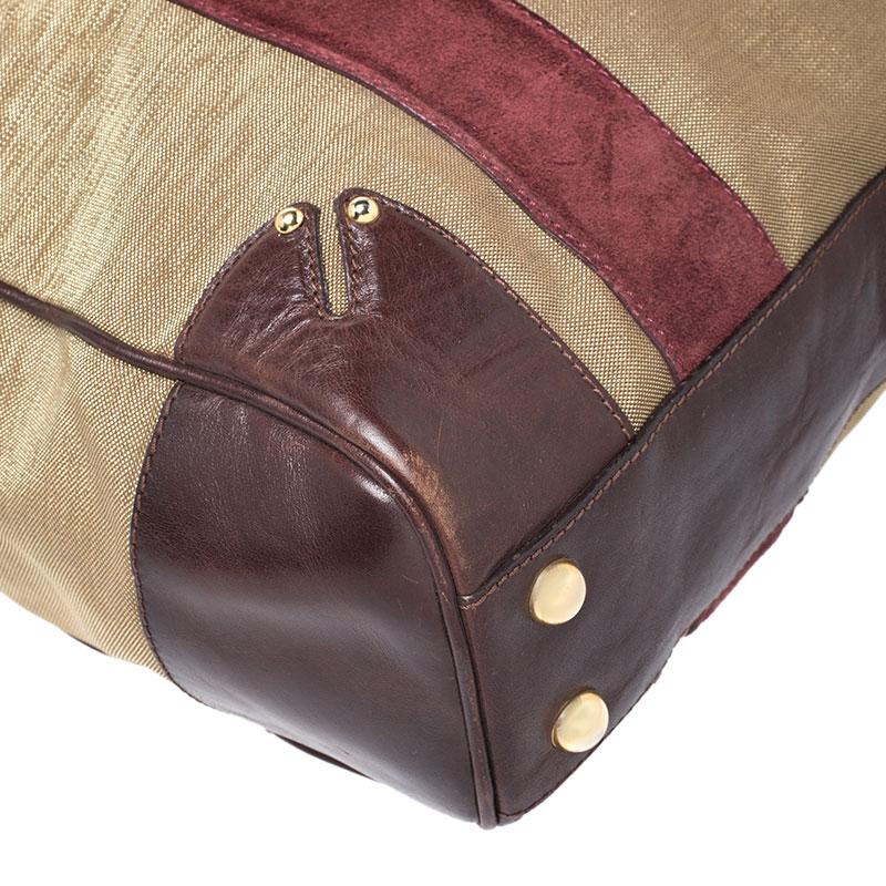 Escada Metallic Gold Nylon and Leather Buckle Flap Shoulder Bag 6