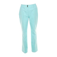 Escada Mint Green Cotton Stretch Denim Straight Fit Jeans M