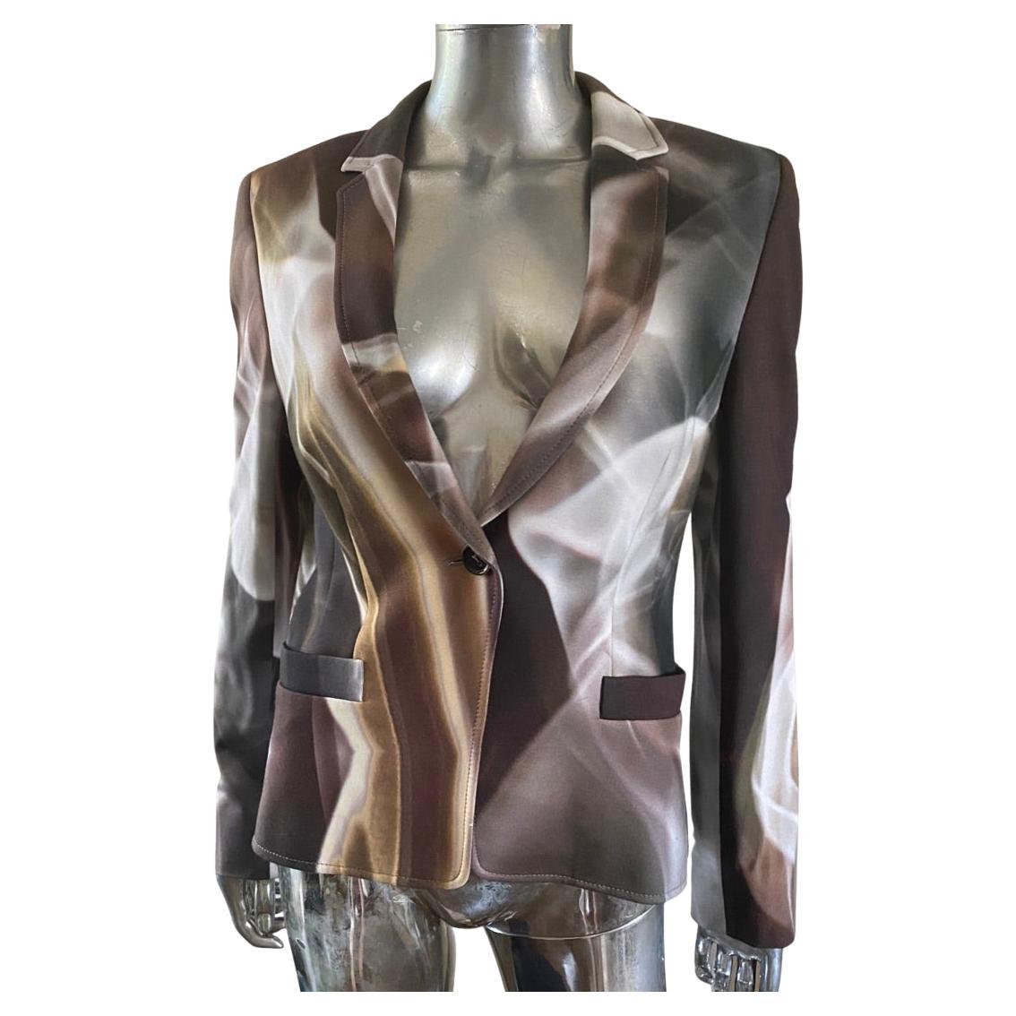 Escada Modern “Smoke” Abstract Print Blazer Size 10