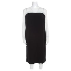 Escada Monochrome Sheer Yoke Detail Long Sleeve Dary Dress L