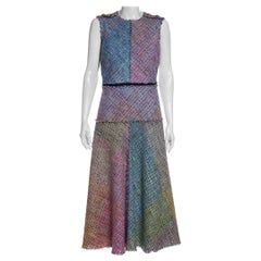 ESCADA Multi Color Tweed Sleeveless Dress Size 38