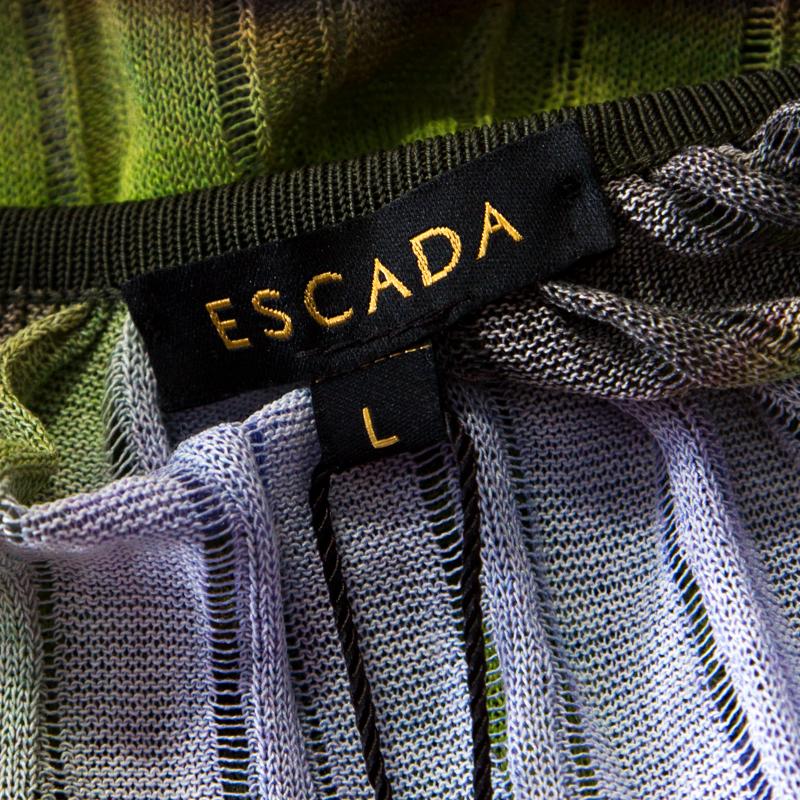 Escada Multicolor Fantasy Print Knit Kimono Sleeve Cardigan L In New Condition In Dubai, Al Qouz 2
