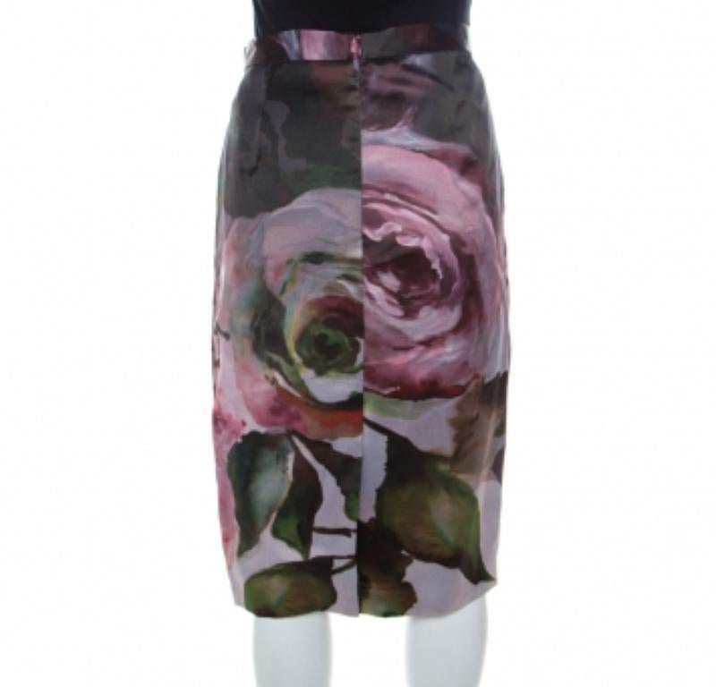 Jupe fourreau Escada imprimée florale multicolore longueur genou L Pour femmes en vente