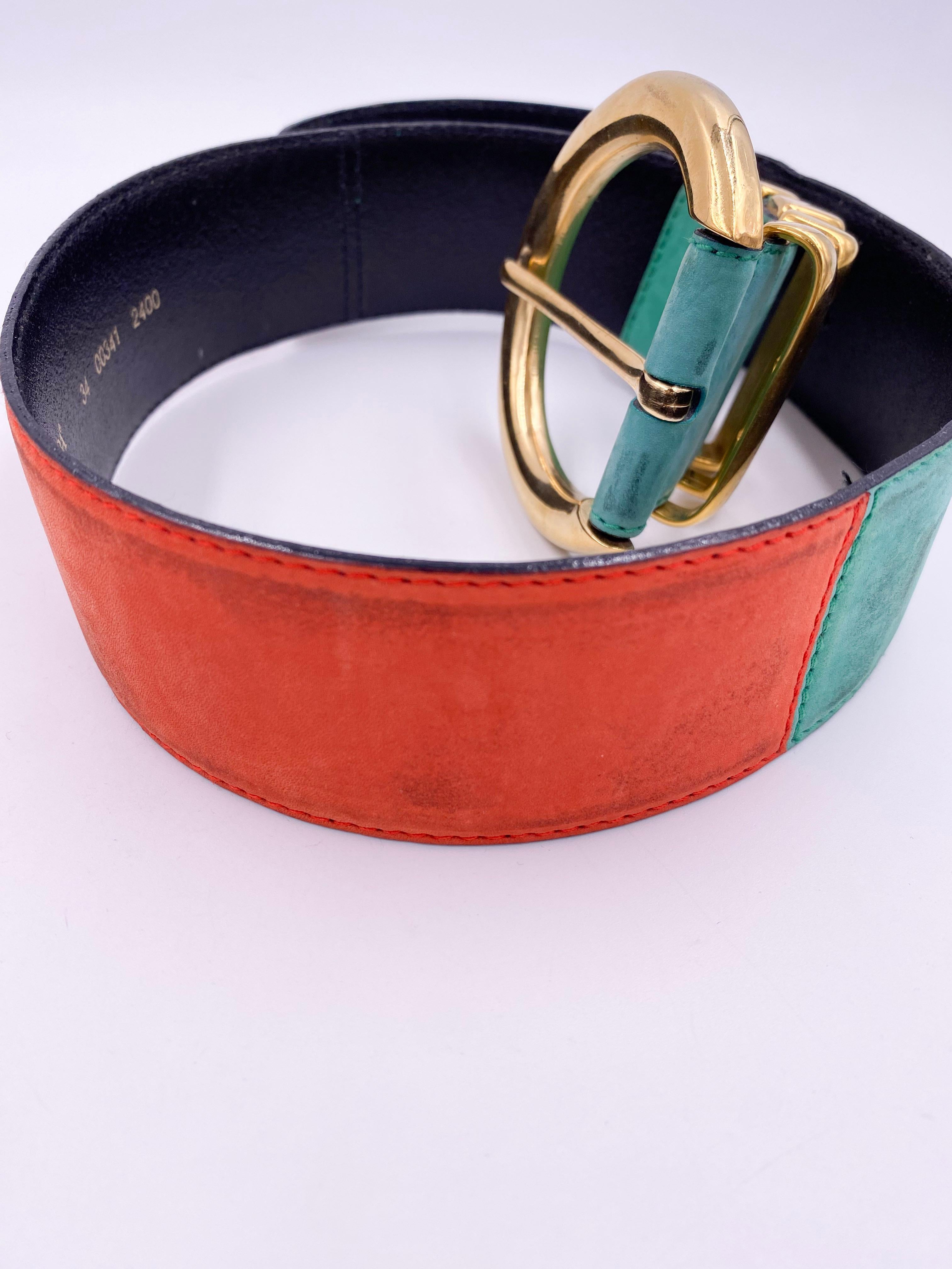 Cinturón Escada Hebilla Dorada Multicolor en venta 2