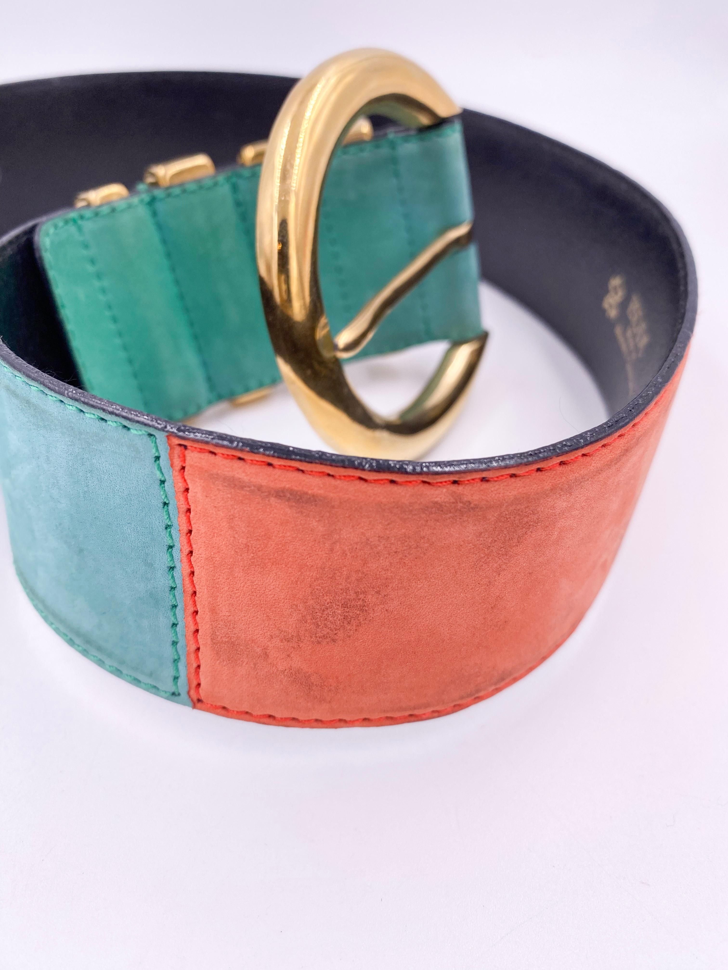 Cinturón Escada Hebilla Dorada Multicolor en venta 3