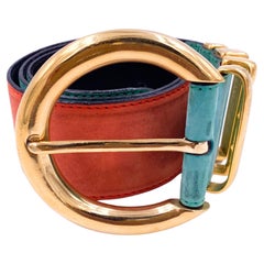 Escada Multicolor Gürtel mit Goldschnalle
