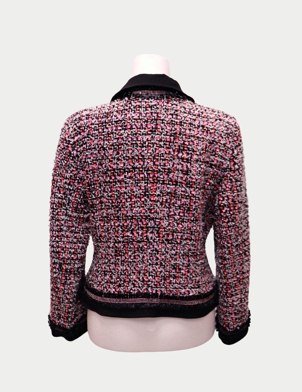 Nero Escada Multicolour Tweed Jacket - EU 38 in vendita