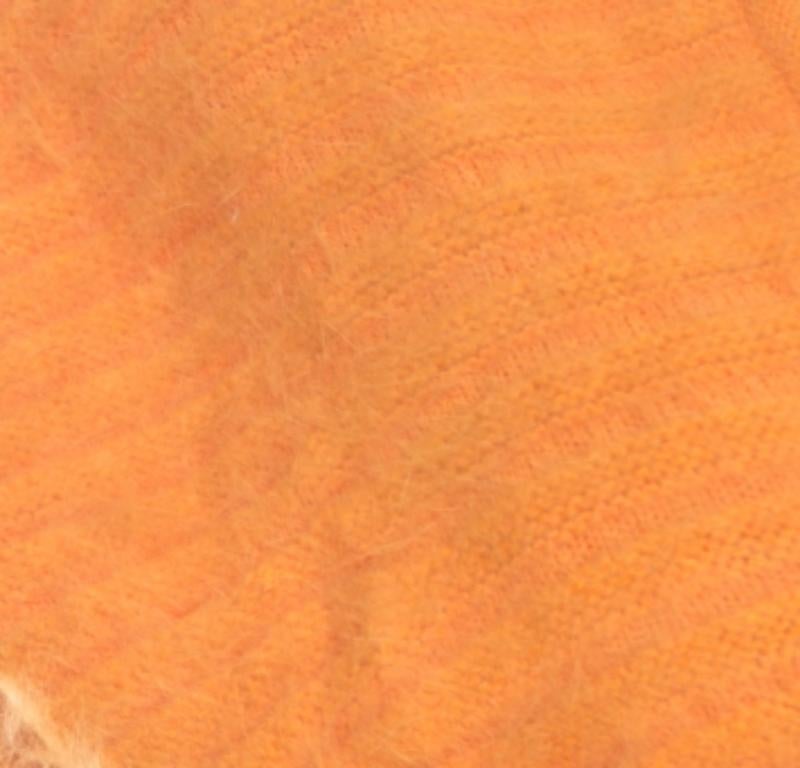 Escada Bolero Fuzzi in maglia d'angora a costine giallo senape L. in vendita 1