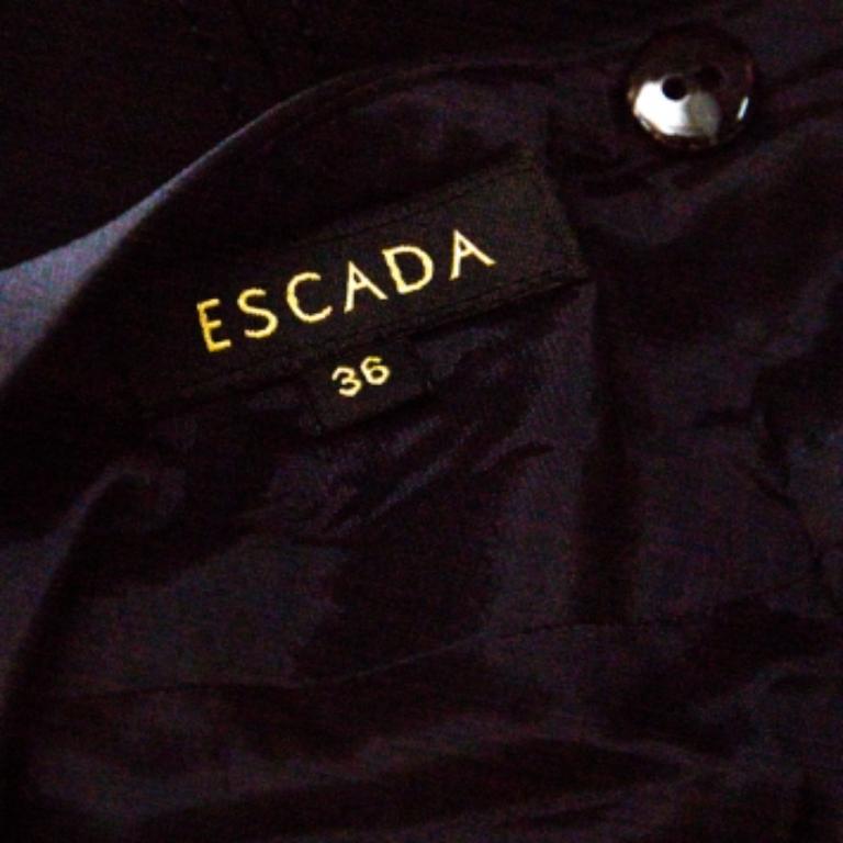 Escada Navy Blue Stretch Crepe Panelled Pencil Skirt M Pour femmes en vente