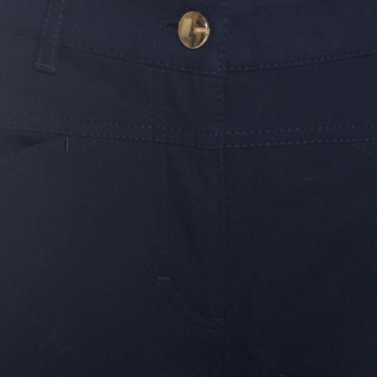 Escada Jeans a gamba dritta Teresa in denim stretch blu navy S in vendita 1
