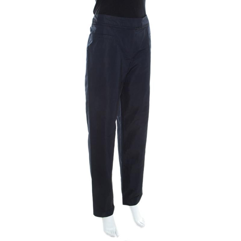 Black Escada Navy Blue Tailored Straight Pants M