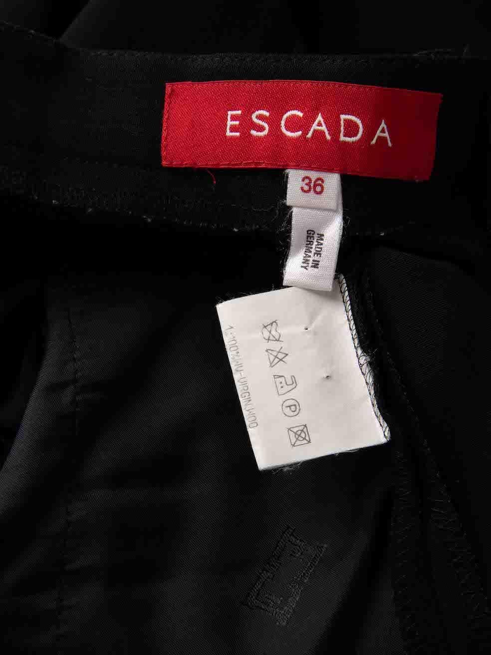 Women's Escada Navy Wool High Waisted Trousers Size S For Sale