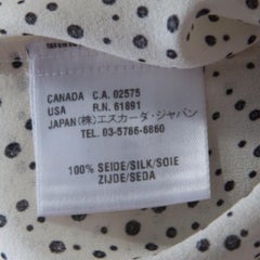 Escada Off White and Black Polka Dot Silk Sleeveless Top M