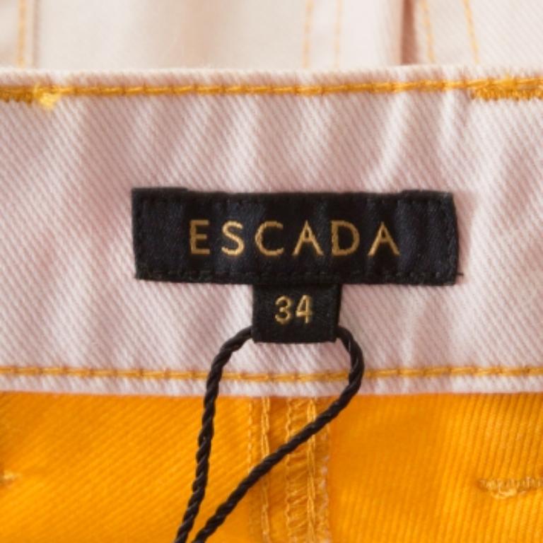Donna Escada Jeans affusolati in denim beige chiaro con dettaglio impunture a contrasto S in vendita