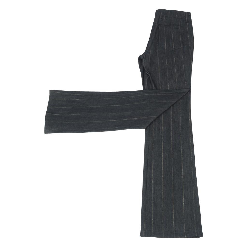 Women's Escada Pant Jean Dark Wash Metallic Thread Pinstripe 38 / 8
