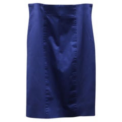 Jupe crayon Escada en cupro bleu