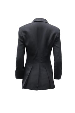 Escada Blazer mit Schößchen-Saum aus schwarzer Wollmischung