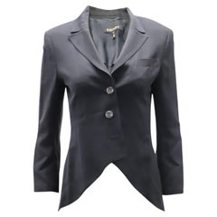 Escada Blazer mit Schößchen-Saum aus schwarzer Wollmischung
