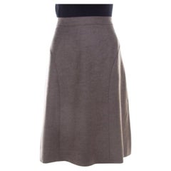 Escada Pine Marrón Lana Sastre Rubla Falda A Line M
