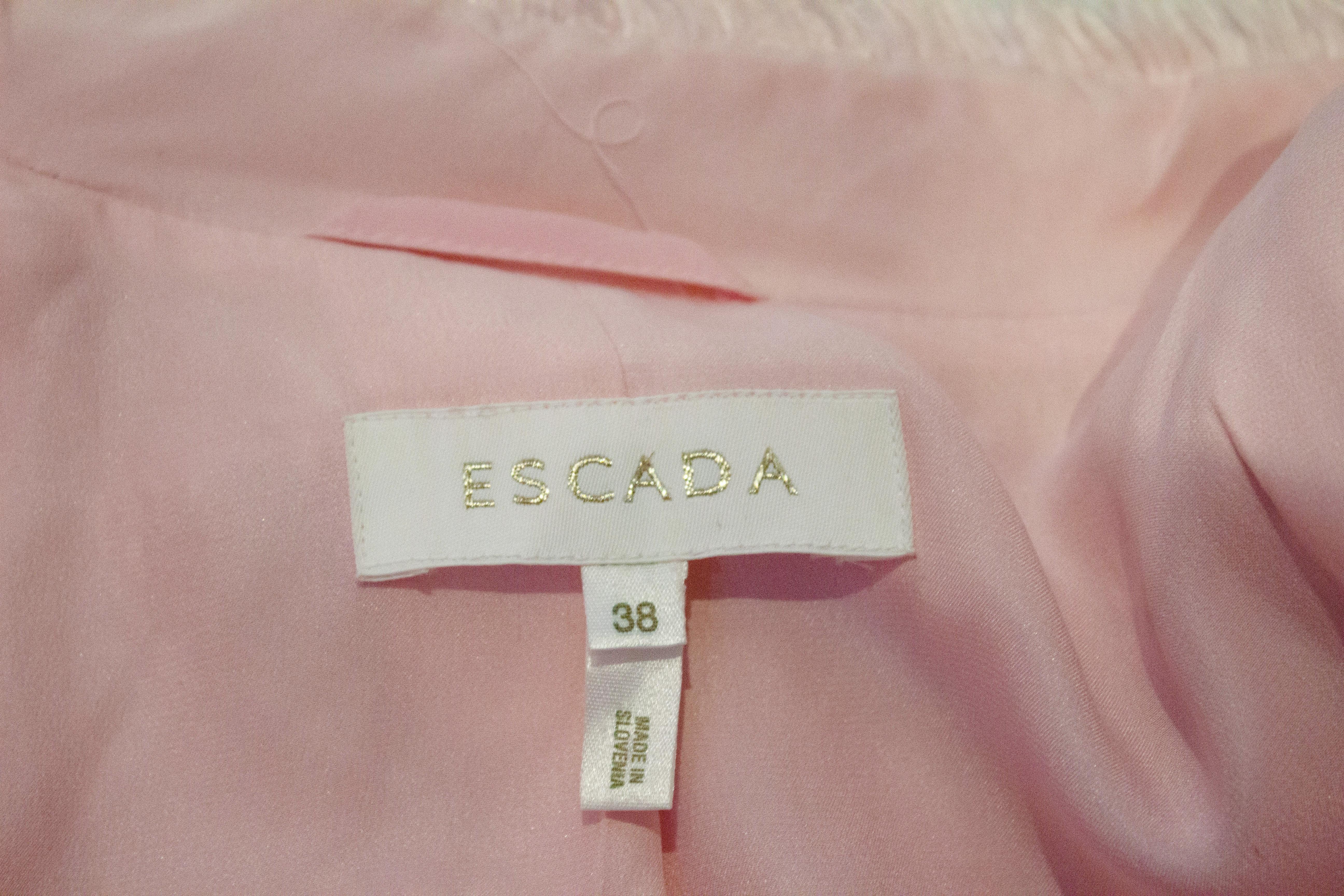 Beige Escada Pink and White Coat For Sale