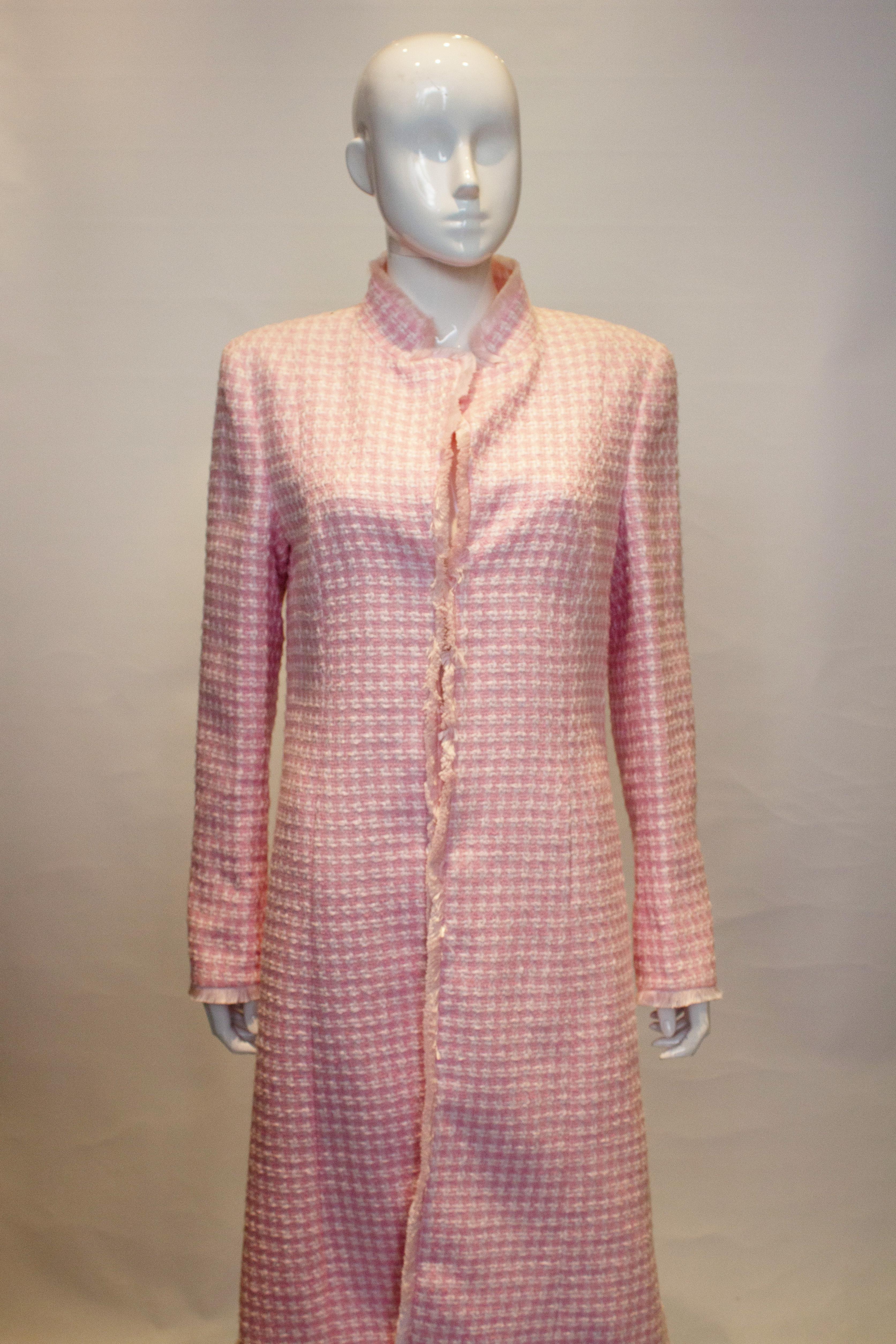 Escada Pink and White Coat In Good Condition For Sale In London, GB