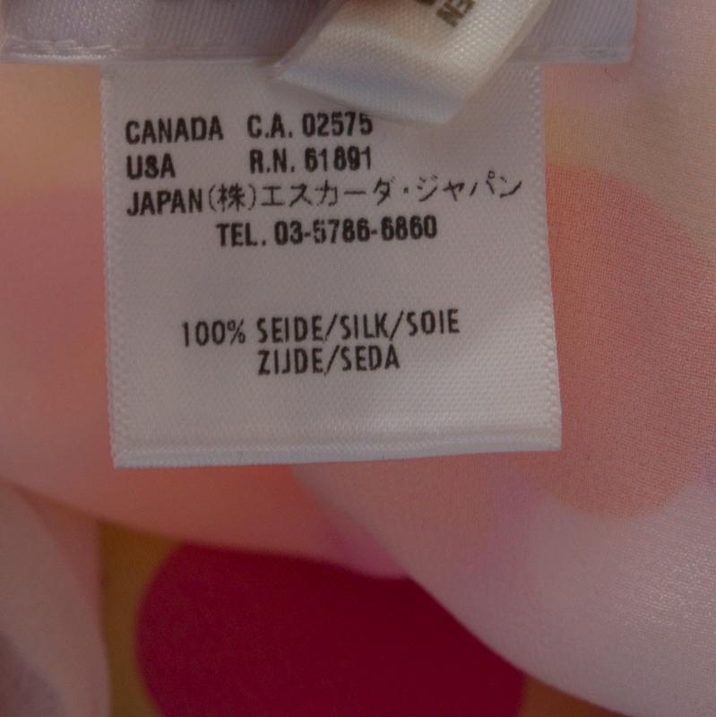 Women's Escada Pink Circle Printed Silk Ruffled A Line Skirt L