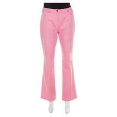 Escada Pink Cotton Denim High Waist Flared Jeans M