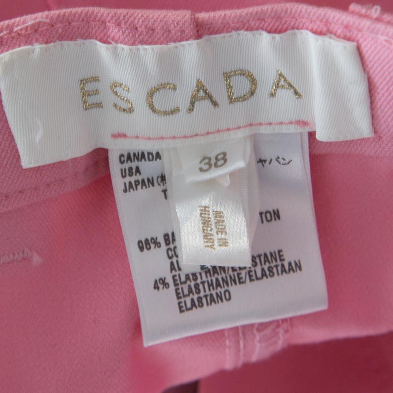 Escada Pink Cotton Twill Denim High Waist Flared Jeans M 1