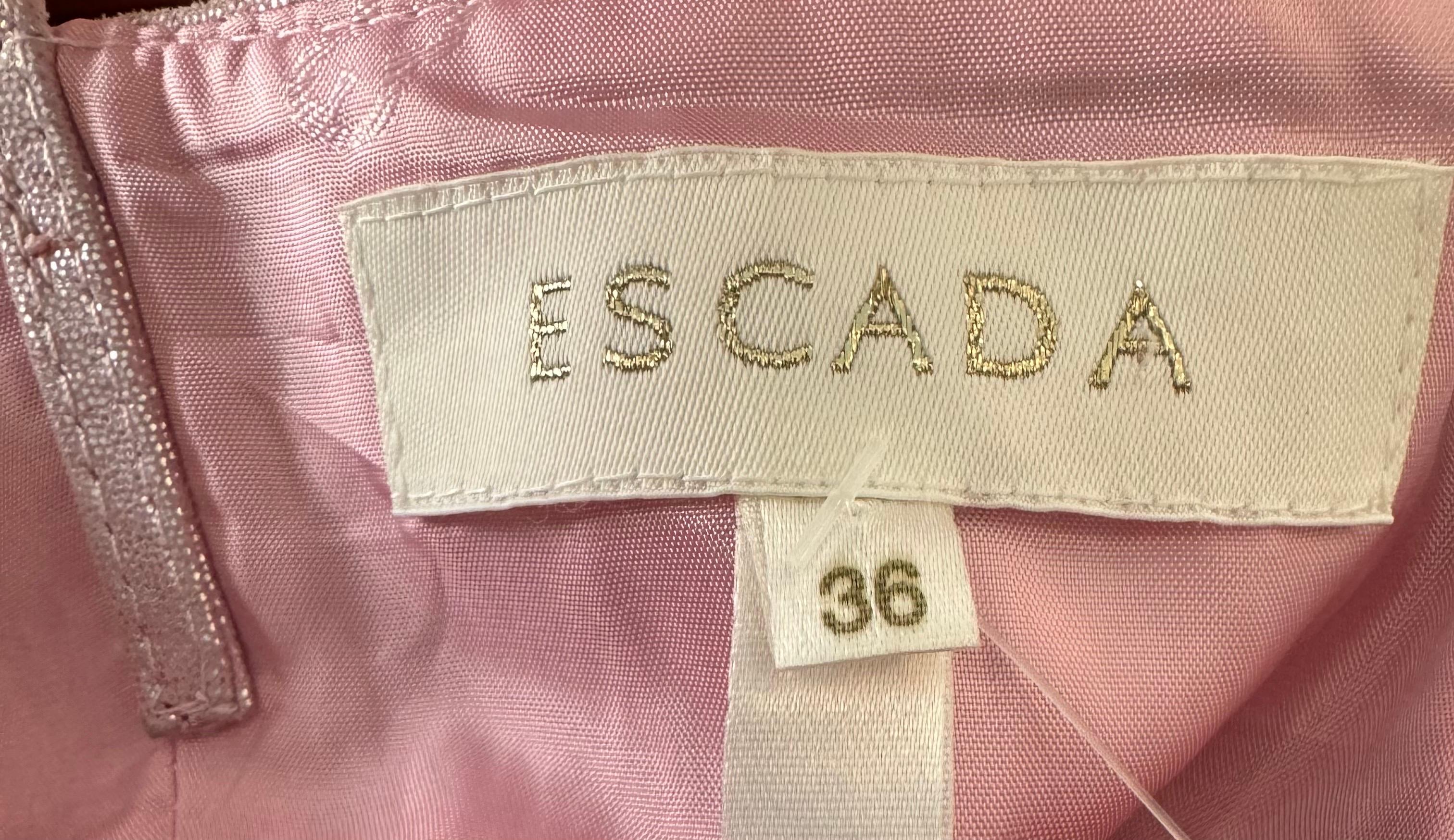 Escada Pink Metallic Leather Dress For Sale 3