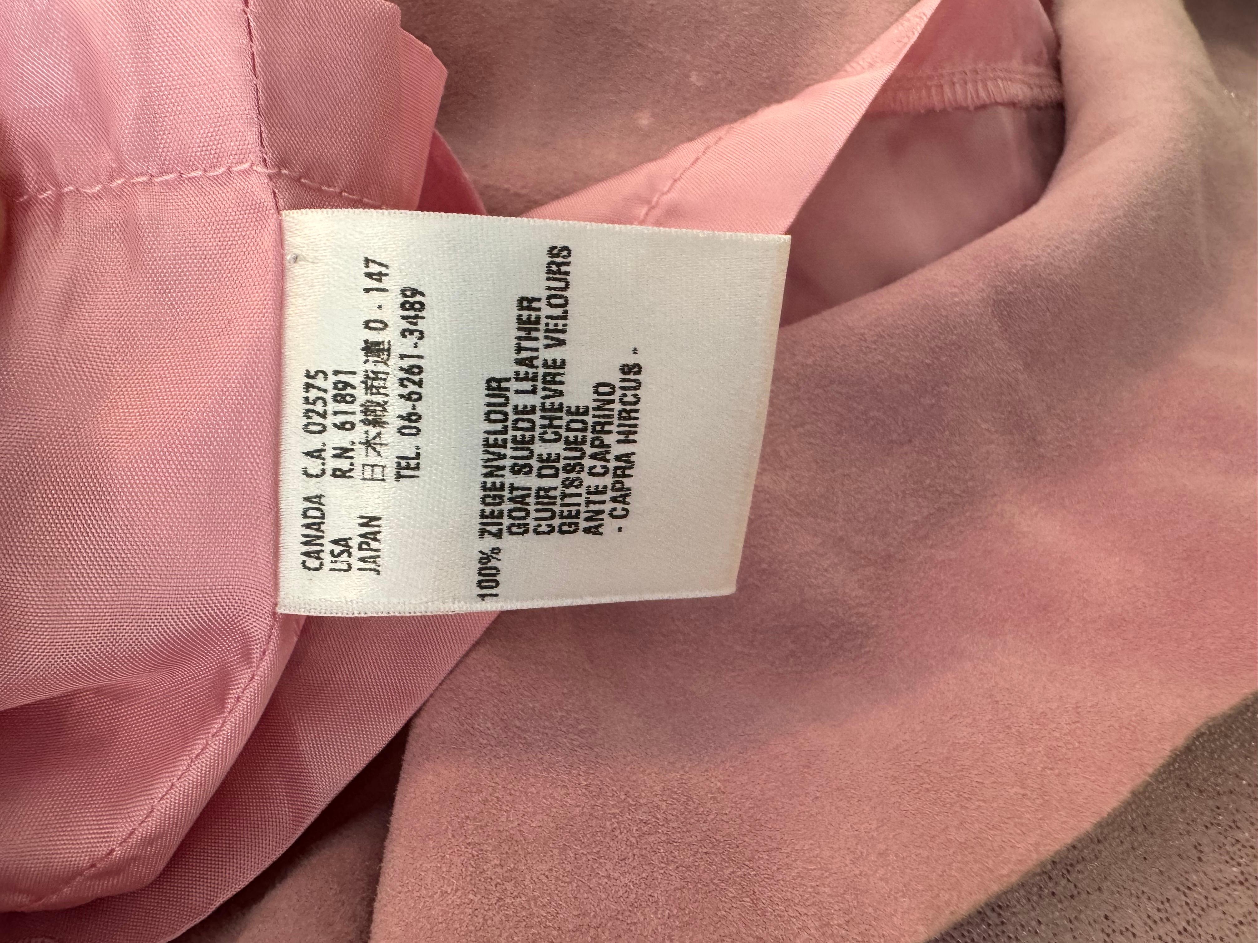 Escada Pink Metallic Leather Dress For Sale 4