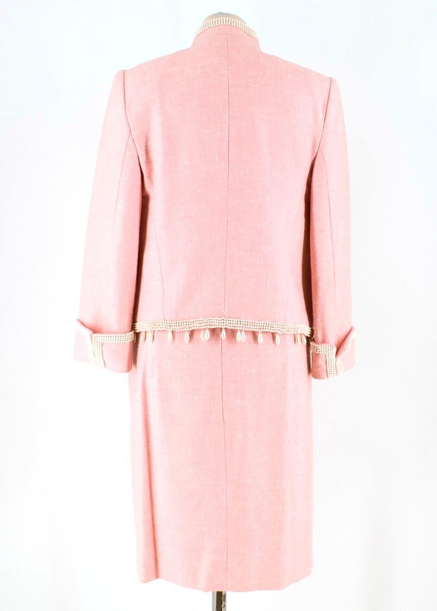 pink tweed dress and jacket
