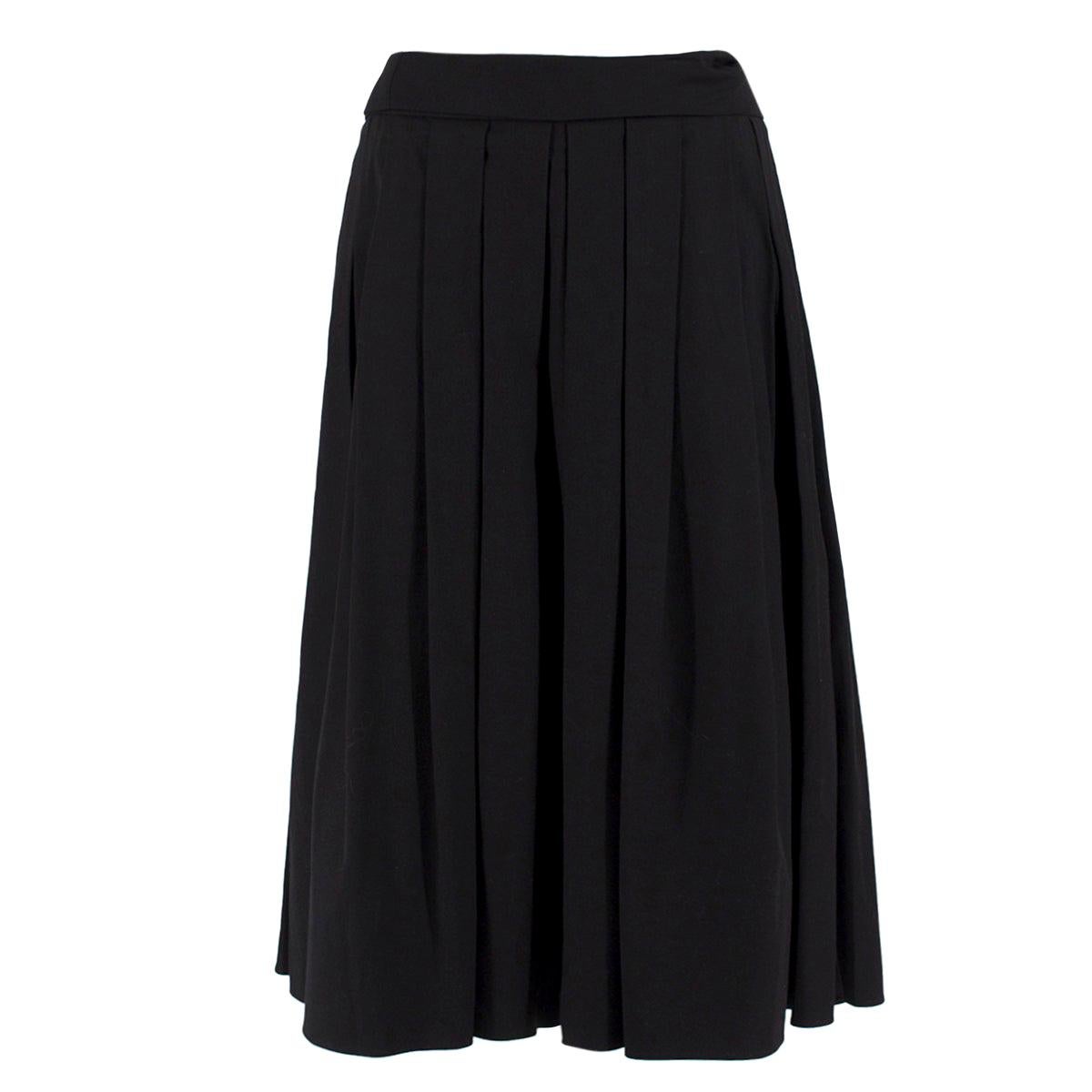 Escada pleated black midi skirt - Size US 8 For Sale