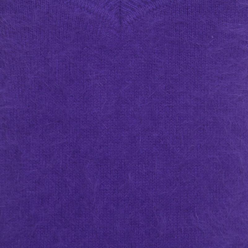 Escada Purple Angora Rib Knit Silk Lined Fuzzy Tank Top L 1