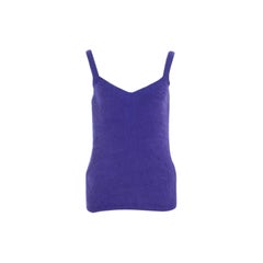 Escada Purple Angora Rib Knit Silk Lined Fuzzy Tank Top L