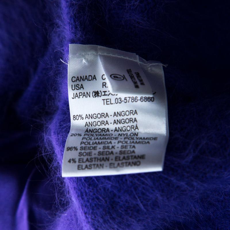 Women's Escada Purple Angora Rib Knit Silk Lined Fuzzy Tank Top M