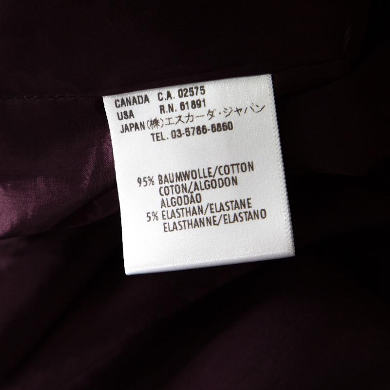 Escada Purple Cotton Stretch Pleated Bodice Detail Sleeveless Pencil Dress M 1