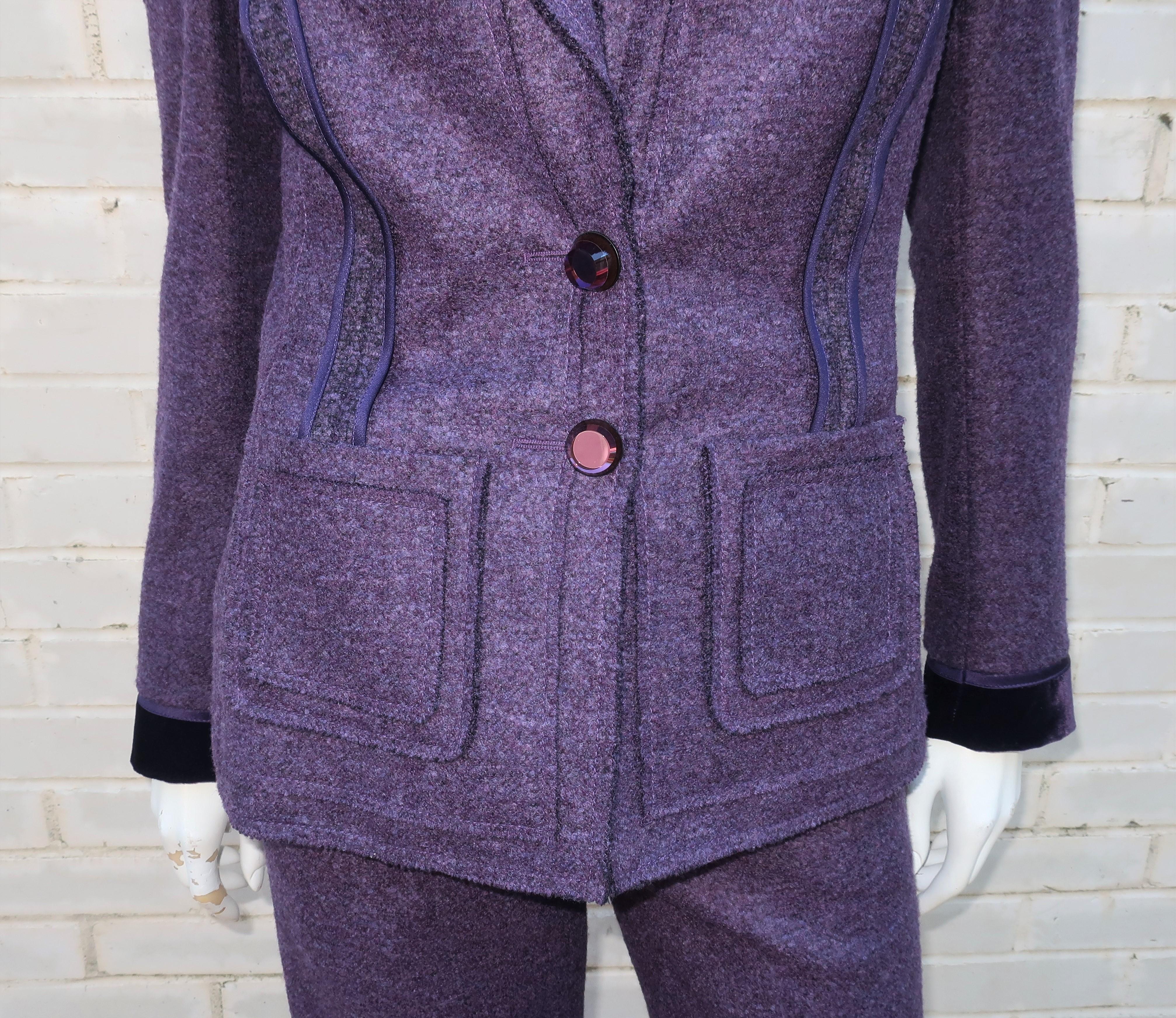 purple suit pants