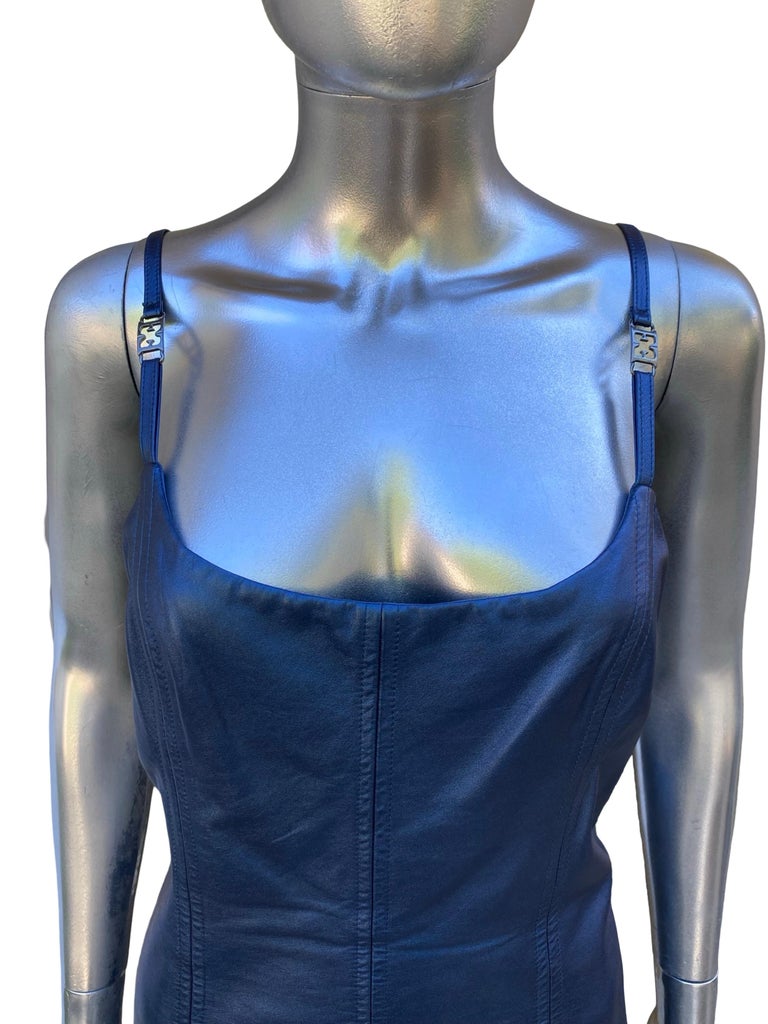 express blue satin dress Escada Denim Dress main image 1
